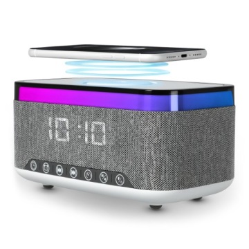 Bluetooth reproduktor s Fm rádiem Indukční nabíječka Qi Boombox Přenosný