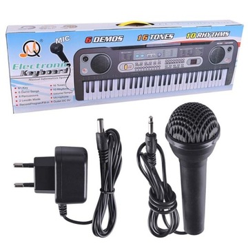 Развивающая клавиатура для детей, обучающая игре на органе + микрофон для караоке