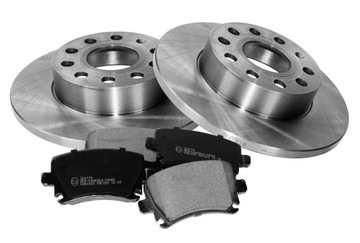 Tarcze x2 + klocki A3 OCTAVIA II GOLF V TOURAN TYŁ