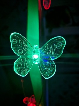 СВЕТОДИОДНАЯ СОЛНЕЧНАЯ ЛАМПА ГИРЛАНД-БАБОЧКА НАКАЧИВАЕМАЯ, РАЗНОЦВЕТНАЯ RGB
