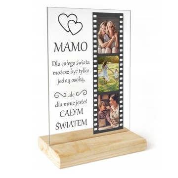 PREZENT RAMKA ZE ZDJĘCIEM NA SZKLE DZIEŃ TATY OJCA MAMY PERSONALIZOWANY