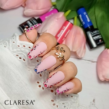 Гибридный лак для ногтей Claresa NEON 14 оранжевый красный розовый