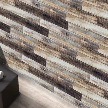 наклейка на стену из темного дерева