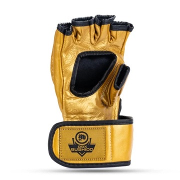 ПЕРЧАТКИ КРАВ-МАГА ММА ТРЕНИРОВОЧНЫЕ РУЧКИ НАТУРАЛЬНАЯ КОЖА ЗОЛОТО BUSHIDO XL