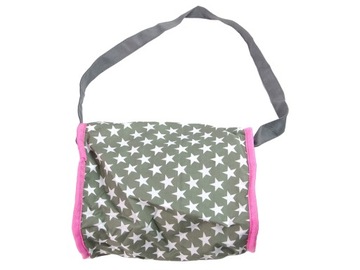 Коляска 2в1 с сумкой Серый Розовые Звезды