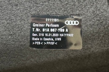 2023 AUDI Q2 2016-2024 81A867769A POLIČKA KUFRU ORIGINÁLNÍ
