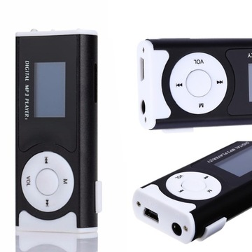 MINI CLIP ODTWARZACZ MP3 Z EKRANEM LCD