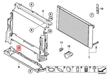 Podstawa mocowania chłodnicy BMW E60 E61 E63 E64