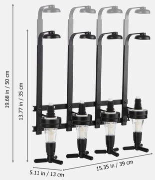 НАСТЕННЫЙ ДИСПЕНСЕР АЛКОГОЛЯ НА 4 БУТЫЛКИ