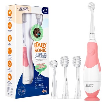 Szczoteczka soniczna dla dzieci baby 0-3 lat Podświetlenie LED Kolor Różowy