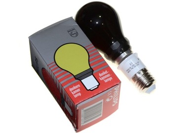 Żarówka ciemnowa oliwkowa 15W 230V ciemni papieru