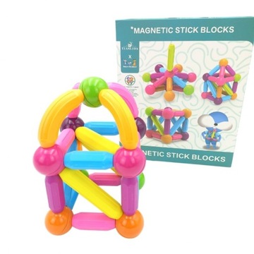 БОЛЬШИЕ МАГНИТНЫЕ БЛОКИ, ОБРАЗОВАТЕЛЬНАЯ КОНСТРУКЦИЯ, ПАЛОЧКИ XXL, 38 шт. ВУПИ