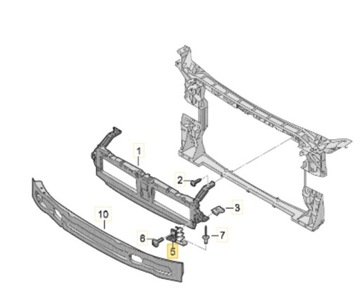 OPĚRADLO VÝZTUHA DRŽÁKY NÁRAZNÍKU AUDI A4 B9 8W A5 F5 8W6 16-20R LEVÝ