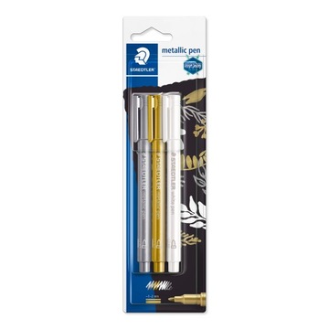 Pisak metaliczny Staedtler METALLIC PEN 3 kolory srebrny/złoty/biały