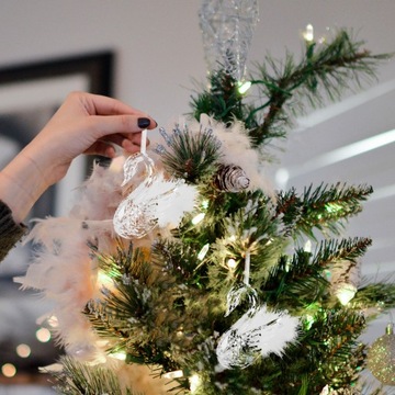 Стеклянные подвесные украшения для елки в виде лебедя 8 шт.