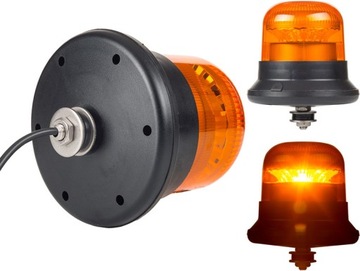 LAMPA OSTRZEGAWCZA KOGUT BŁYSKOWA GWINTEM 24 LED