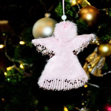 РОЖДЕСТВЕНСКАЯ ЕЛКА ОРНАМЕНТ РОЗОВЫЙ АНГЕЛ 23СМ ПОДАРОЧНЫЙ ОРНАМЕНТ