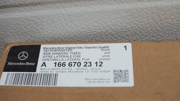 MERCEDES ML GLE W166 LEVÝ SKLO (OKNO) ZADNÍ KAROSERIE ORIG. NOVÁ