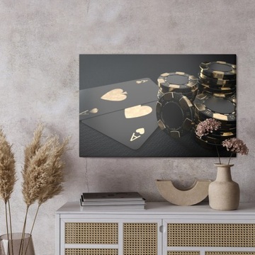 Obraz Na Płótnie do salonu pokoju Czarne Żetony Canvas 90x60