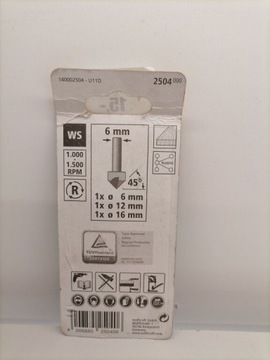 Zestaw pogłębiaczy 6, 12, 16 mm Wolfcraft 2504000