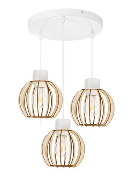 LAMPA sufitowa WISZĄCA ZWIS żyrandol loft DREWNO 3