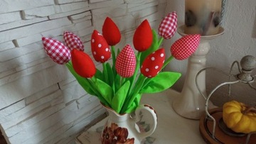 ТКАНЬ ТЮЛЬПАНЫ 35 см, БУКЕТ 10 шт.