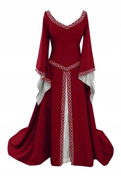 Średniowieczna sukienka cosplay damska z dekoltem