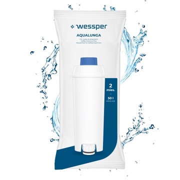 Filtr Wessper aqualunga x6 + odkamieniacz Cleanmax 0,5l Green dla Delonghi