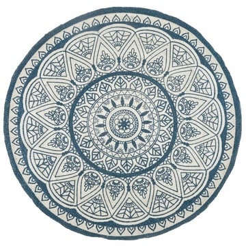 DYWAN BOHO OKRĄGŁY DO SALONU DUŻY JUTOWY 120cm