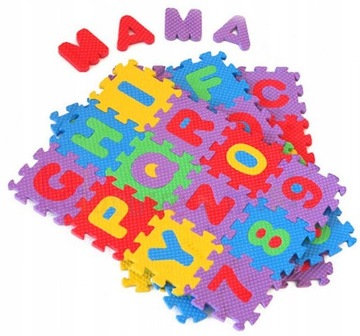 PUZZLE PIANKOWE MAŁE 36szt mata edukacyjna alfabet