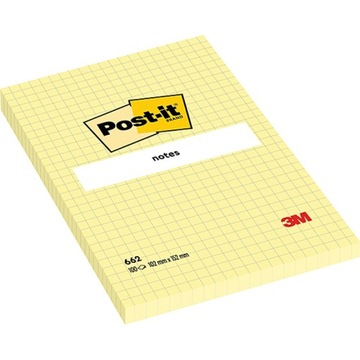 Karteczki samoprzylepne POST-IT w kratkę 102x152mm