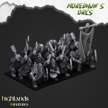 Orc Warriors with hand weapons and shields x10 - Minifaktura