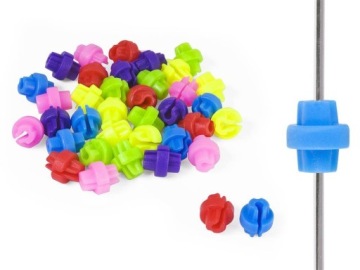 РАЗНОЦВЕТНЫЕ БУСИНЫ С ВЕЛОСИПЕДНЫМИ СПИЦАМИ - ВЕЛОСИПЕДНОЕ КОЛЕСО - СЕРДЕЧКИ 30 ШТ.