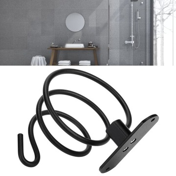 ВЕШКА ДЛЯ ФЕН ПРОЧНЫЙ МЕТАЛЛИЧЕСКИЙ НАСТЕННЫЙ КРОНШТЕЙН ЧЕРНЫЙ ТВЕРДЫЙ