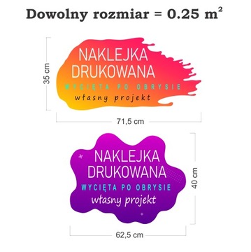 Наклейка печатная, вырезанная по контуру 50х50 см 0,25 м2