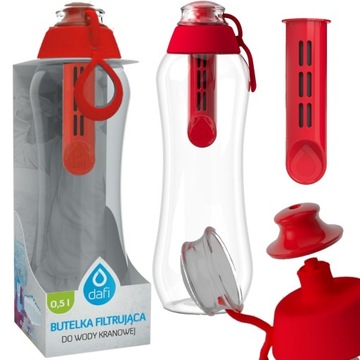 Butelka bidon wkład Dafi Soft 0,5 L czerwony