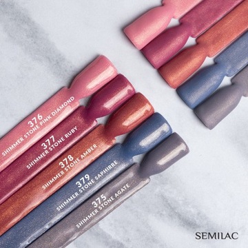 SEMILAC 377 Гибридный лак для ногтей Shimmer Stone Ruby 7 мл