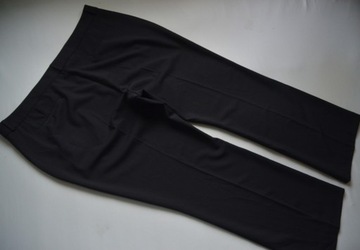 Spodnie materiałowe eleganckie proste 68% wełna czarne wełniane M&S 48
