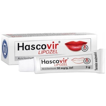 Hascovir LIPOŻEL na opryszczę zimno Acyklowir 5g