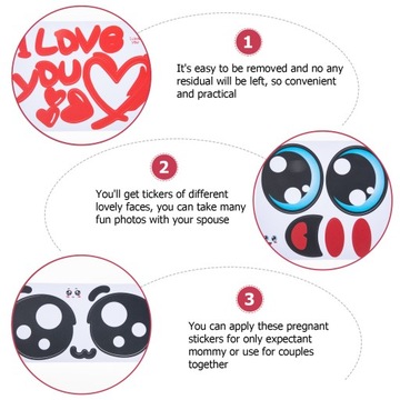 Наклейки на живот беременной женщины, 9 листов.