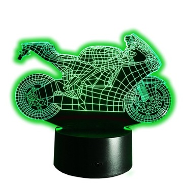 3D светодиодный мотоцикл мотоцикл USB + пульт дистанционного управления