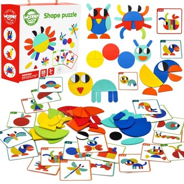 MONTESSORI TRENING MÓZGU PUZZLE UKŁADANKA WOOPIE
