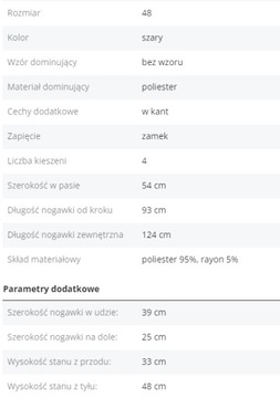 Nowe Duże Spodnie Milano R48 Pas 108cm C699