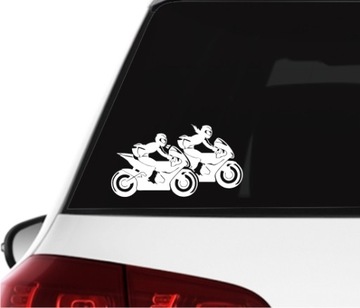 Наклейка на окно автомобиля МОТОЦИКЛИСТЫ мотоциклы гонщик *Цвета