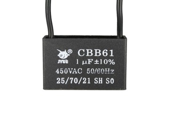 KONDENSATOR SILNIKOWY 1UF/450VAC Z PRZEWODAMI