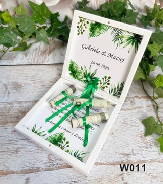 Свадебный сувенир, копилка, белая графика