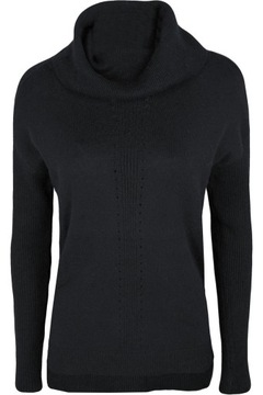 H&M Efektowny Modny Kobiecy Sweter Czarny Sweterek Asymetryczny Golf XS 34