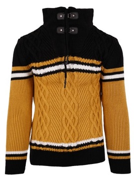 SWETER WEŁNIANY GOLF ZIMOWY GRUBY CIEPŁY ZAMEK 3XL