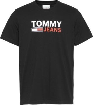TOMMY HILFIGER KOSZULKA MĘSKA CORP LOGO BLACK r.M