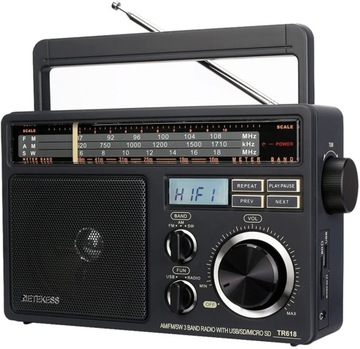 Radio baterie AM, FM, SW Retekess TR618 (A)